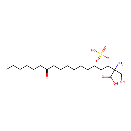 2-Amino-2-(hydroxymethyl)-12-oxo-3-(sulfooxy)octadecanoic acid structure