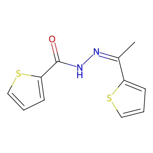 N-[(Z)-1-thiophen-2-ylethylideneamino]thiophene-2-carboxamide structure