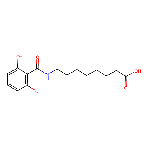 Octanoic acid, 8-[(2,6-dihydroxybenzoyl)amino]- structure