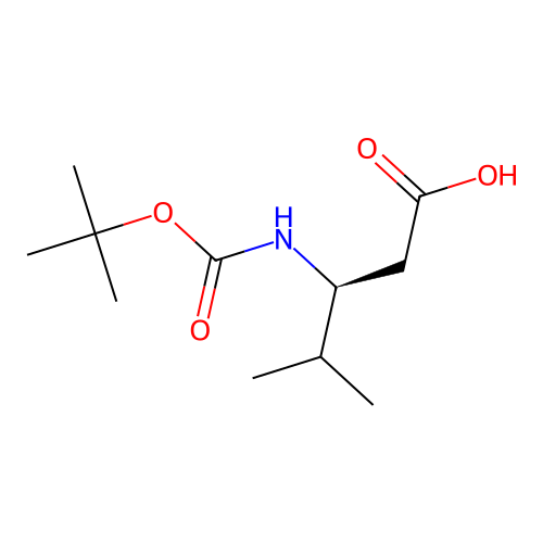 (3S)-3-{[(tert-butoxy)carbonyl]amino}-4-methylpentanoic acid structure
