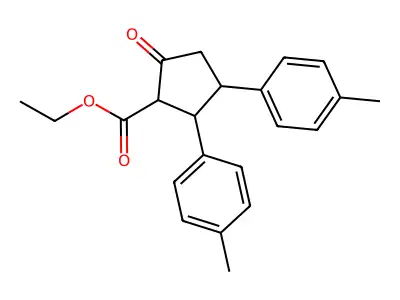 Ethyl 2,3-bis(4-methylphenyl)-5-oxocyclopentane-1-carboxylate structure