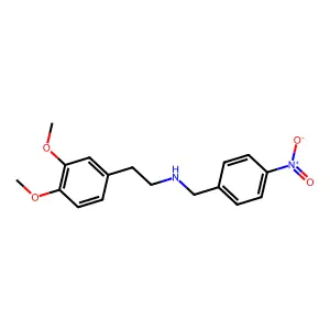 2-(3,4-dimethoxyphenyl)-N-[(4-nitrophenyl)methyl]ethanamine structure