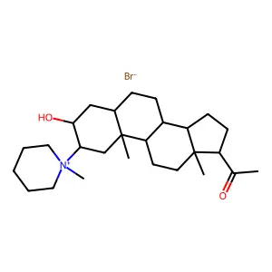 3-Hydroxy-2-(1-methylpiperidin-1-ium-1-yl)pregnan-20-one bromide structure