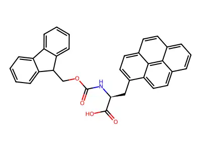 (S)-2-(((9H-fluoren-9-yl)methoxy)carbonylamino)-3-(pyren-1-yl)propanoic acid structure