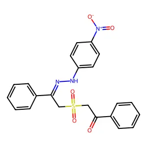 2-[2-[(4-Nitrophenyl)hydrazinylidene]-2-phenylethyl]sulfonyl-1-phenylethanone structure