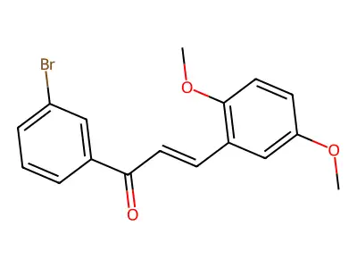 (2E)-1-(3-bromophenyl)-3-(2,5-dimethoxyphenyl)prop-2-en-1-one structure
