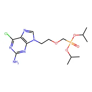 6-Chloro-9-[2-(diisopropoxyphosphorylmethoxy)ethyl]purin-2-amine structure