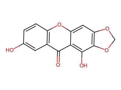 1,7-Dihydroxy-2,3-Methylenedioxyxanthone structure