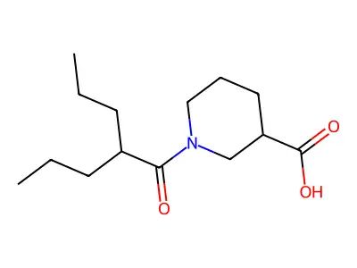 1-(2-propylpentanoyl)piperidine-3-carboxylic Acid structure