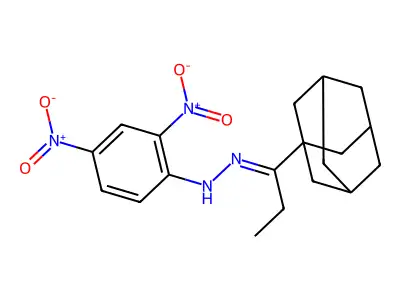 N-[1-(1-adamantyl)propylideneamino]-2,4-dinitroaniline structure