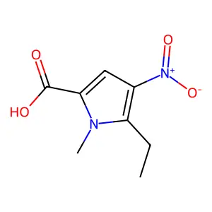 5-Ethyl-1-methyl-4-nitropyrrole-2-carboxylic acid structure