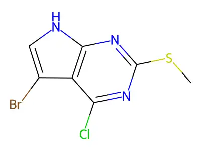 5-Bromo-4-chloro-2-(methylthio)-7h-pyrrolo[2,3-d]pyrimidine structure