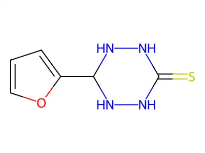 1,2,4,5-Tetrazine-3(2H)-thione, 6-(2-furanyl)tetrahydro- structure