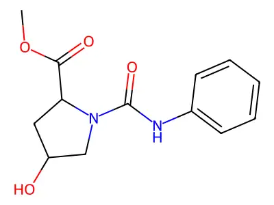 Methyl 1-(anilinocarbonyl)-4-hydroxy-2-pyrrolidinecarboxylate structure