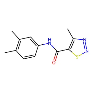 N-(3,4-dimethylphenyl)-4-methyl-1,2,3-thiadiazole-5-carboxamide structure