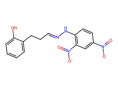 2-[3-[(2,4-Dinitrophenyl)hydrazinylidene]propyl]phenol structure
