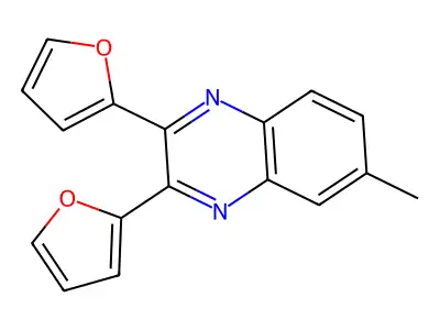 Quinoxaline, 2,3-di-2-furanyl-6-methyl- structure