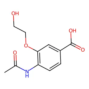 4-乙酰氨基-3-(2-羟乙氧基)苯甲酸 structure