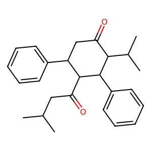 4-(3-Methylbutanoyl)-3,5-diphenyl-2-propan-2-ylcyclohexan-1-one structure