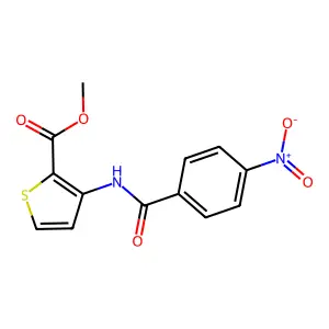 Methyl 3-(4-nitrobenzamido)thiophene-2-carboxylate structure