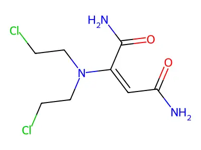 (E)-2-[bis(2-chloroethyl)amino]but-2-enediamide structure