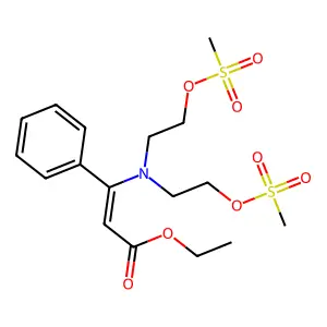 Ethyl (Z)-3-(bis(2-methylsulfonyloxyethyl)amino)-3-phenyl-prop-2-enoate structure