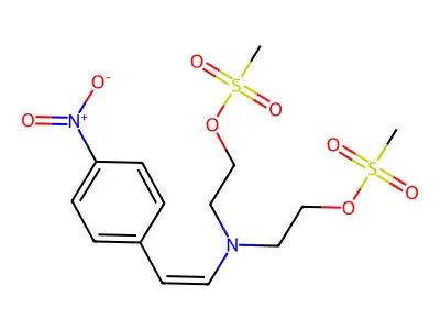 2-[2-methylsulfonyloxyethyl-[(Z)-2-(4-nitrophenyl)ethenyl]am structure