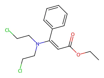 Ethyl 3-[bis(2-chloroethyl)amino]-3-phenylprop-2-enoate structure