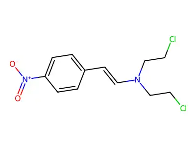 2-chloro-N-(2-chloroethyl)-N-[(E)-2-(4-nitrophenyl)ethenyl]ethanamine structure