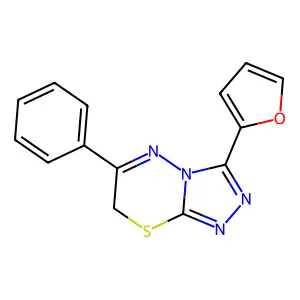 3-(2-furyl)-6-phenyl-7H-[1,2,4]triazolo[3,4-b][1,3,4]thiadiazine structure