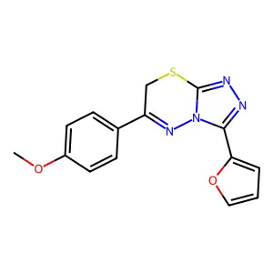 3-(furan-2-yl)-6-(4-methoxyphenyl)-7H-[1,2,4]triazolo[3,4-b][1,3,4]thiadiazine structure