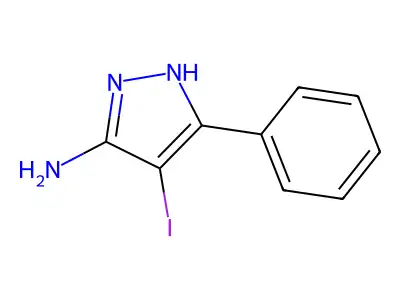 4-iodo-5-phenyl-1H-pyrazol-3-amine structure