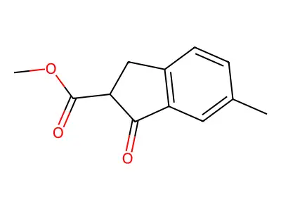 1H-Indene-2-carboxylic acid, 2,3-dihydro-1-oxo-6-methyl-, methyl ester structure