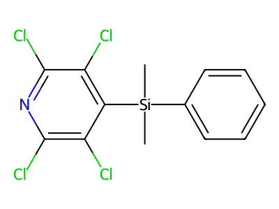 4-(Dimethylphenylsilyl)-2,3,5,6-tetrachloropyridine structure