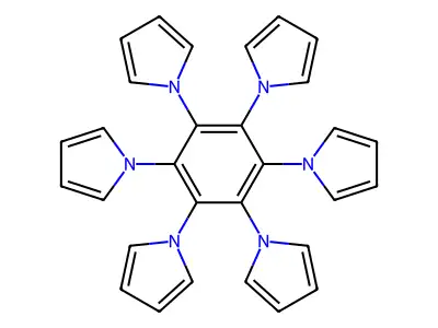 Hexa(1H-pyrrol-1-yl)benzene structure