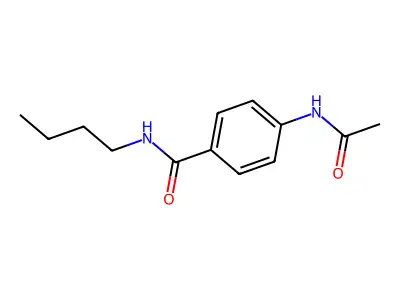 N-n-butyl-4-acetamidobenzamide structure