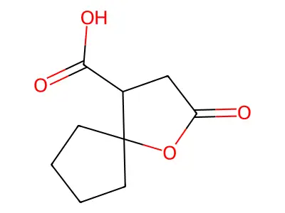 2-Oxo-1-oxa-spiro(4.4)nonane-4-carboxylic acid structure