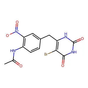 N-[4-[(5-bromo-2,4-dioxo-1H-pyrimidin-6-yl)methyl]-2-nitrophenyl]acetamide structure