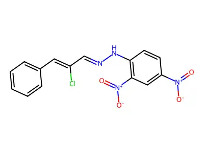 2-Chloro-3-phenyl-2-propenal 2-(2,4-dinitrophenyl)hydrazone structure