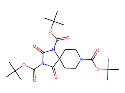 tri-tert-butyl 2,4-dioxo-1,3,8-triazaspiro[4.5]decane-1,3,8-tricarboxylate structure