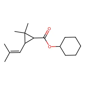 Cyclohexyl 2,2-dimethyl-3-(2-methylprop-1-enyl)cyclopropane-1-carboxylate structure