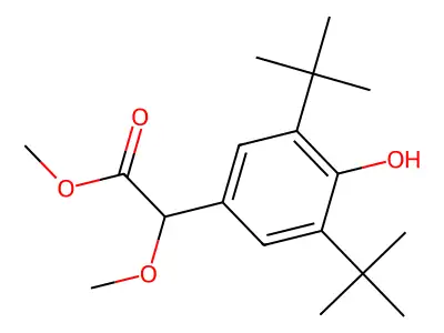Methyl 2-[3,5-di(tert-butyl)-4-hydroxyphenyl]-2-methoxyacetate structure