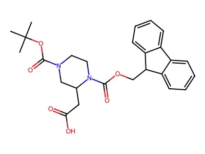 1-Fmoc-4-Boc-Piperazine-2-acetic acid structure