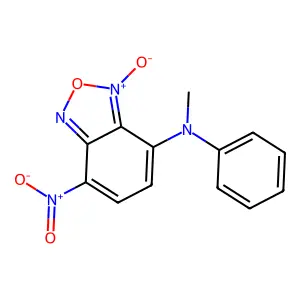 N-methyl-7-nitro-3-oxido-N-phenyl-2,1,3-benzoxadiazol-3-ium-4-amine structure