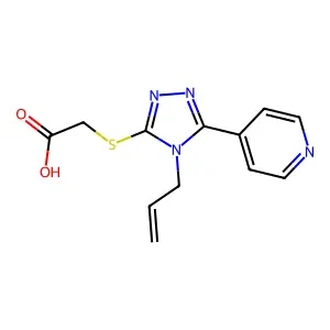2-((4-(2-Propen-1-yl)-5-(4-pyridinyl)-4H-1,2,4-triazol-3-yl)thio)acetic acid structure
