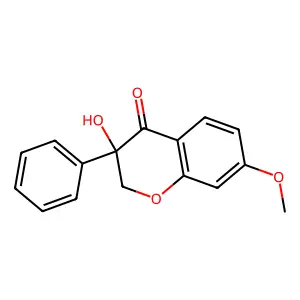 3-Hydroxy-7-methoxy-3-phenyl-4-chromanone structure