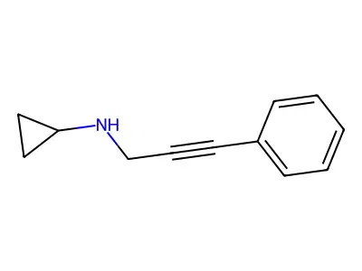 N-(3-phenylprop-2-ynyl)cyclopropanamine structure