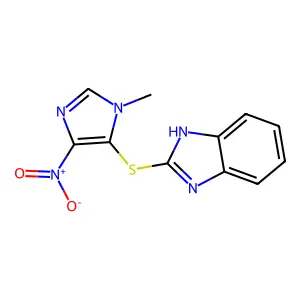 2-(3-methyl-5-nitroimidazol-4-yl)sulfanyl-1H-benzimidazole structure