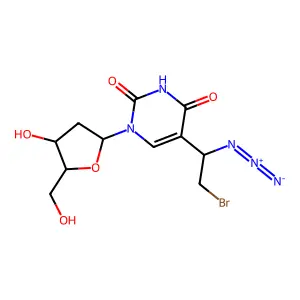 5-(1-Azido-2-bromoethyl)-2'-deoxyuridine structure