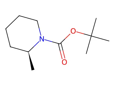 (R)-N-tert-butoxycarbonyl-2-methylpiperidine structure